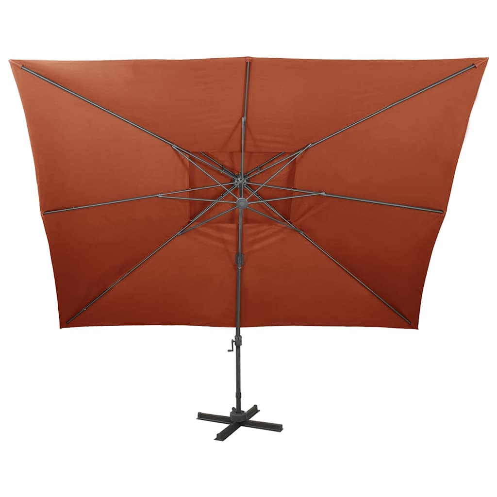 Ampelschirm mit Doppeldach 300 x 300 cm Sand