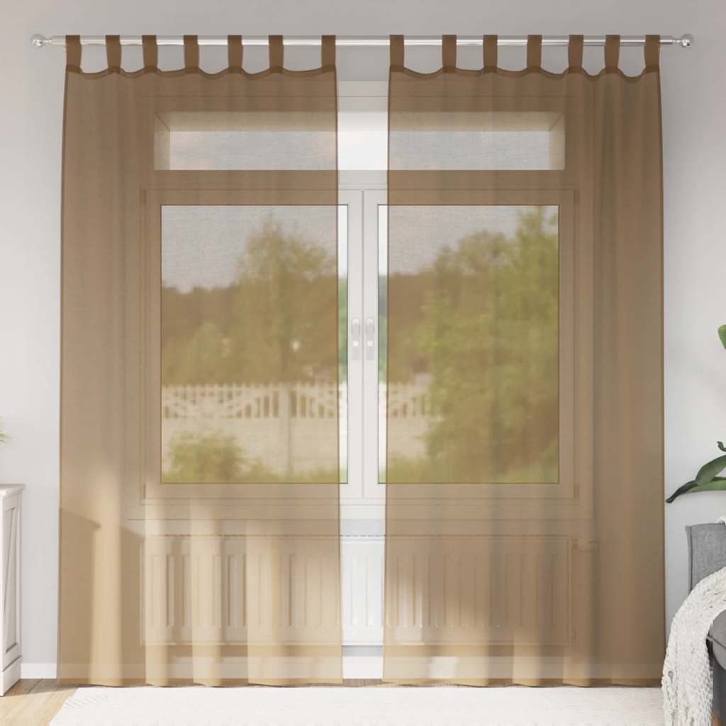 Voile Vorhänge mit Ösen 2 Stk. Apfelgrün 140x140 cm