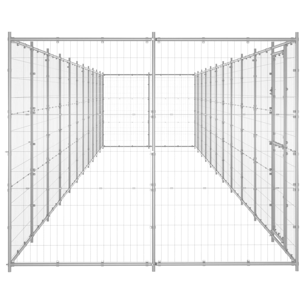 Outdoor-Hundezwinger mit Überdachung Stahl 7,26 m²