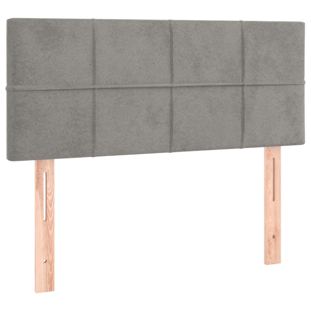 Kopfteil Hellgrau 80x5x118/128 cm Samt