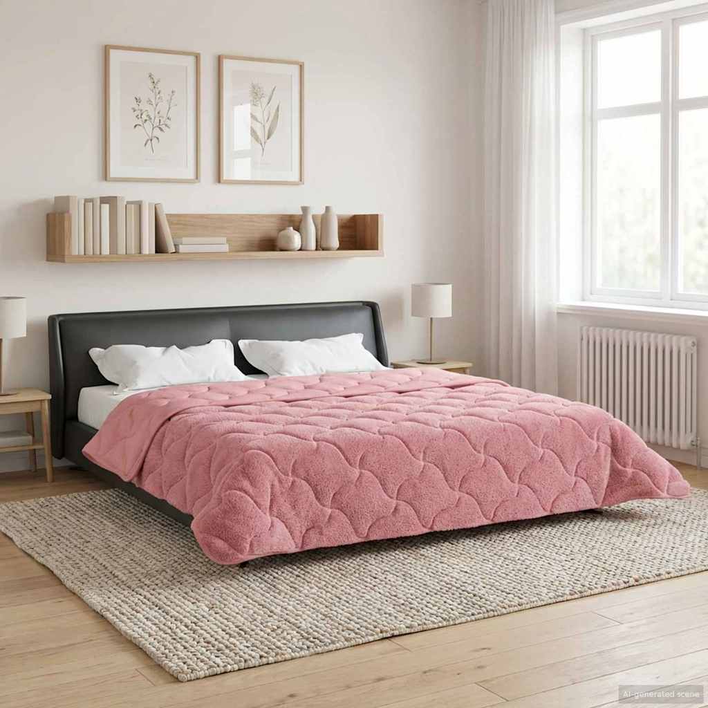 Sommerdecke Anthrazit 135 x 200 cm Mikrofaser und Teddy-Fleece
