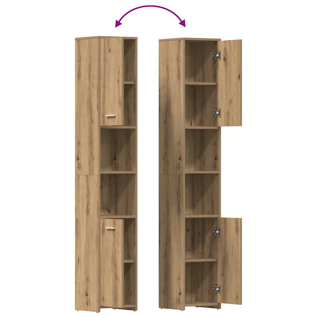 3-tlg. Badmöbel-Set Räuchereiche Holzwerkstoff