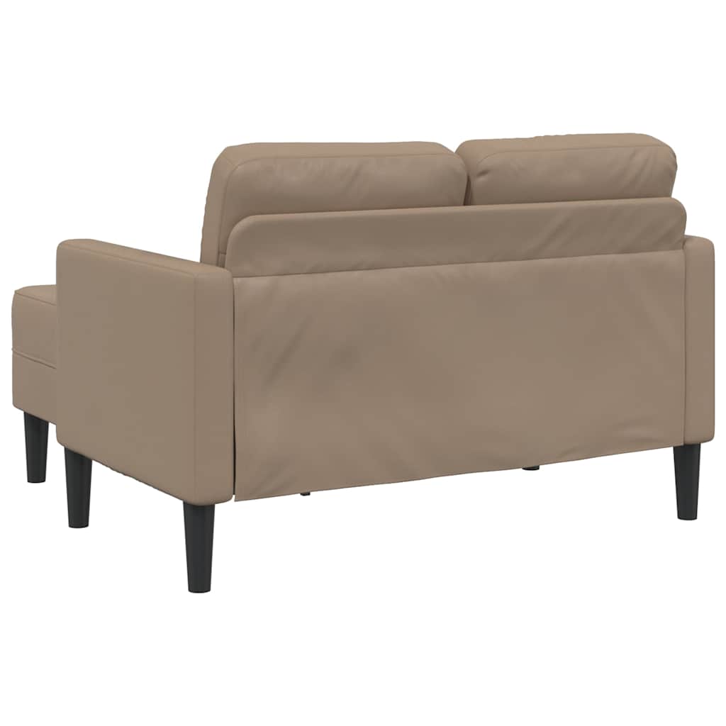 2-Sitzer-Sofa mit Chaiselongue L-förmig Schwarz 125 cm Kunstleder
