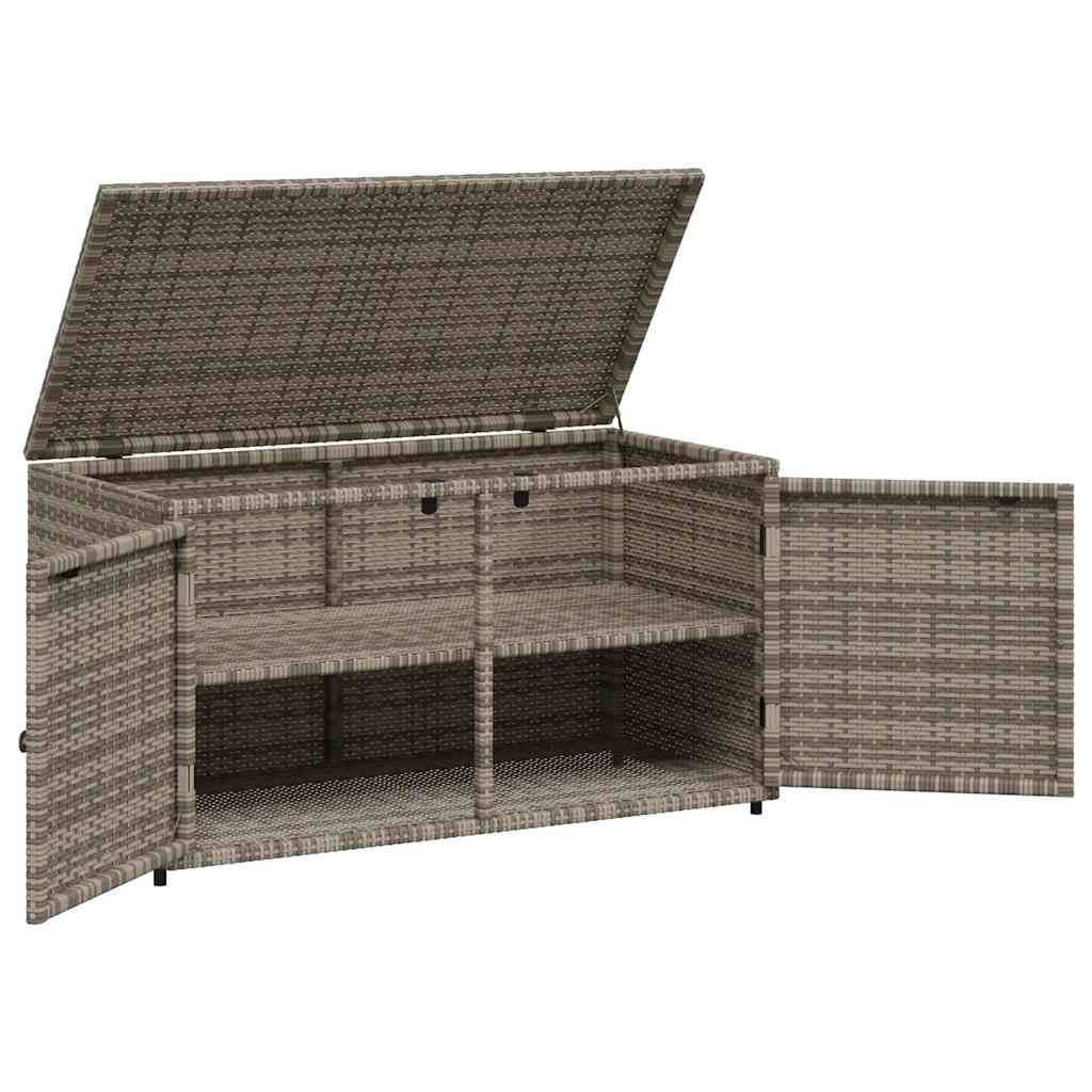 Gartenschrank Schwarz 110x55x60,5 cm Poly Rattan