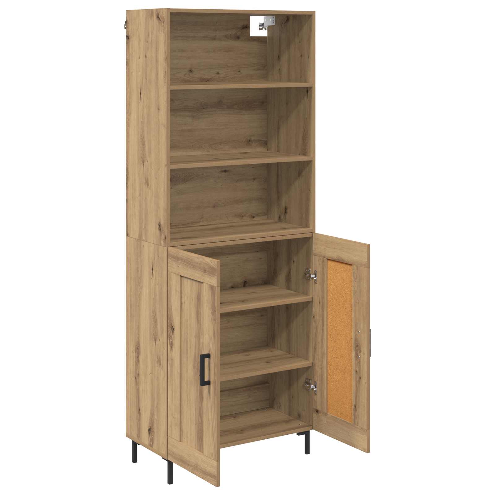 Highboard Hochglanz-Weiß 69,5x34x180 cm Holzwerkstoff