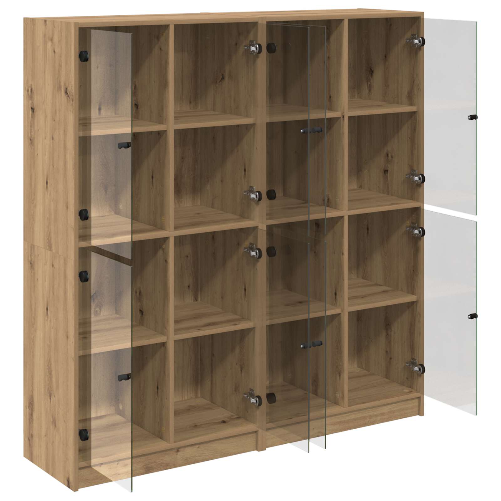 Bücherschrank mit Türen Weiß 136x37x142 cm Holzwerkstoff