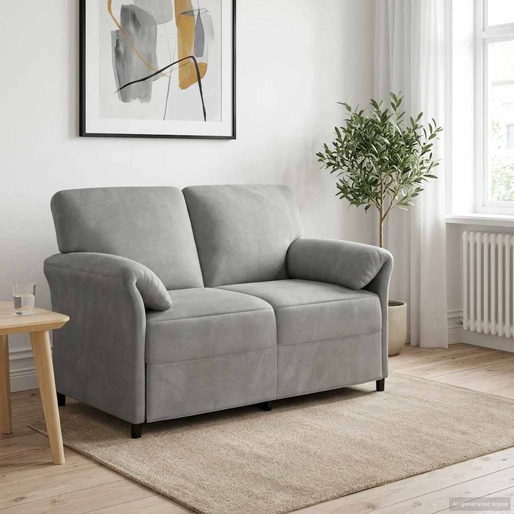 1-Sitzer Sofa Hellgrau 88 x 83 x 95 cm Samt
