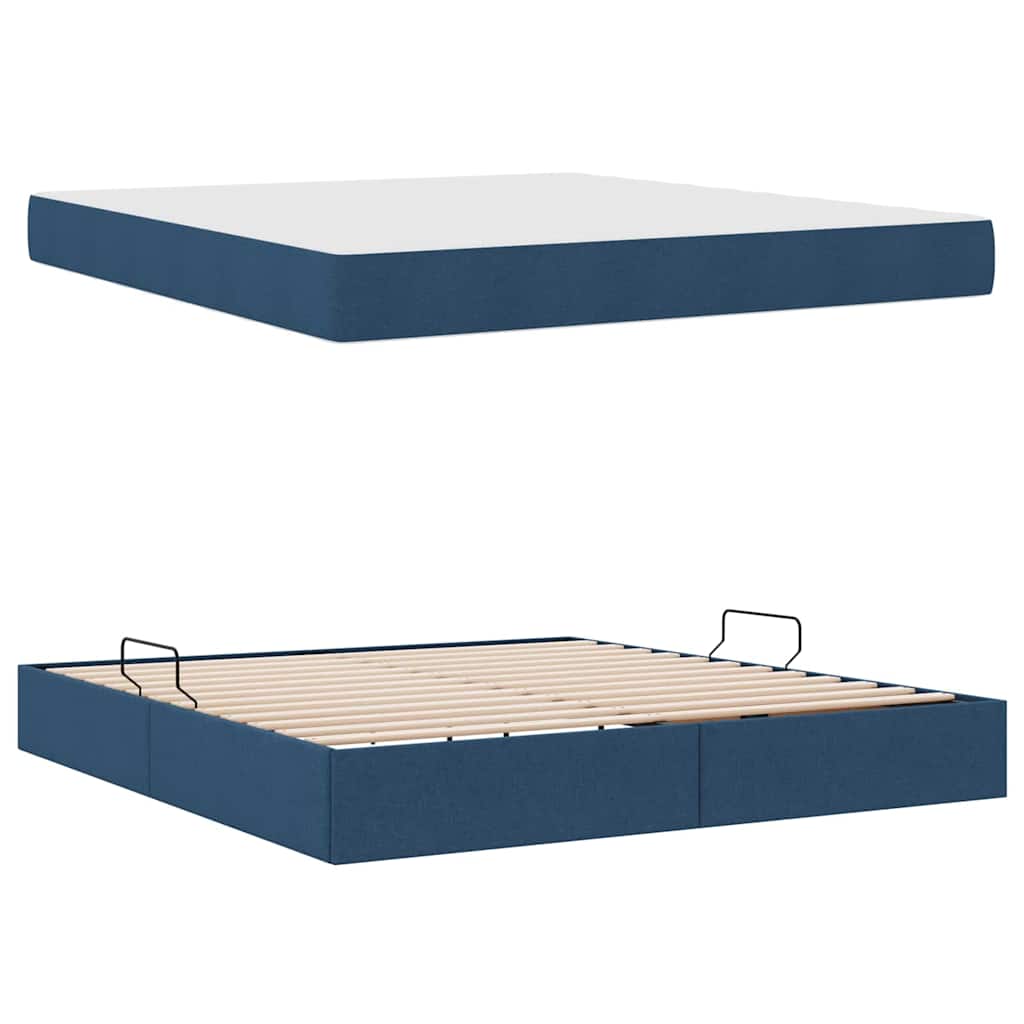 Aufbewahrungsbett mit Matratze Hellgrau 90 x 190 cm Polyester