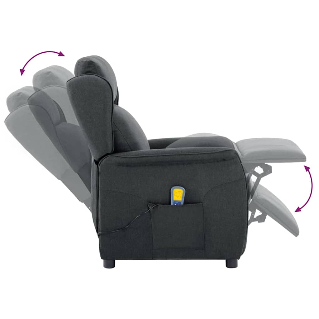 Massagesessel mit Kissen Hellgrau 93,5 x 67,5 x 101,5 cm Stoff