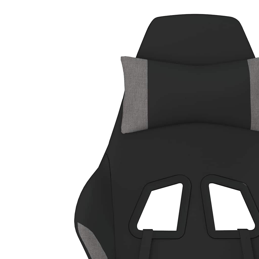 Gaming-Stuhl mit Massagefunktion Schwarz und Creme Stoff