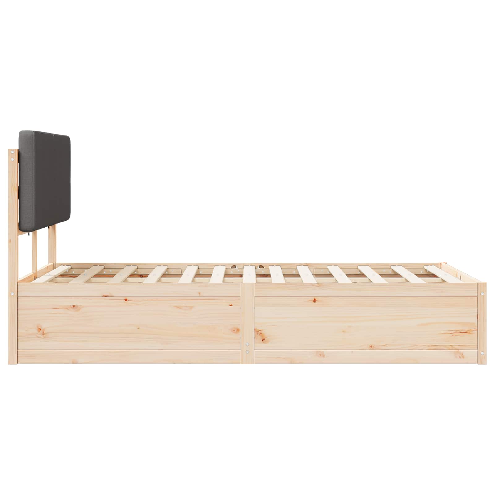 Bettgestell mit gepolstertem Kopfteil Hellgrau 200 x 200 cm