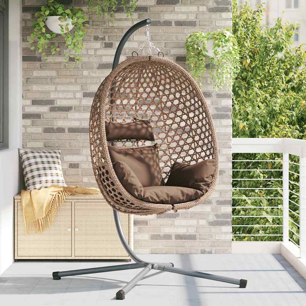 Hängendes Ei-Stuhl Hellcreme 104 x 100 x 191 cm Poly-Rattan
