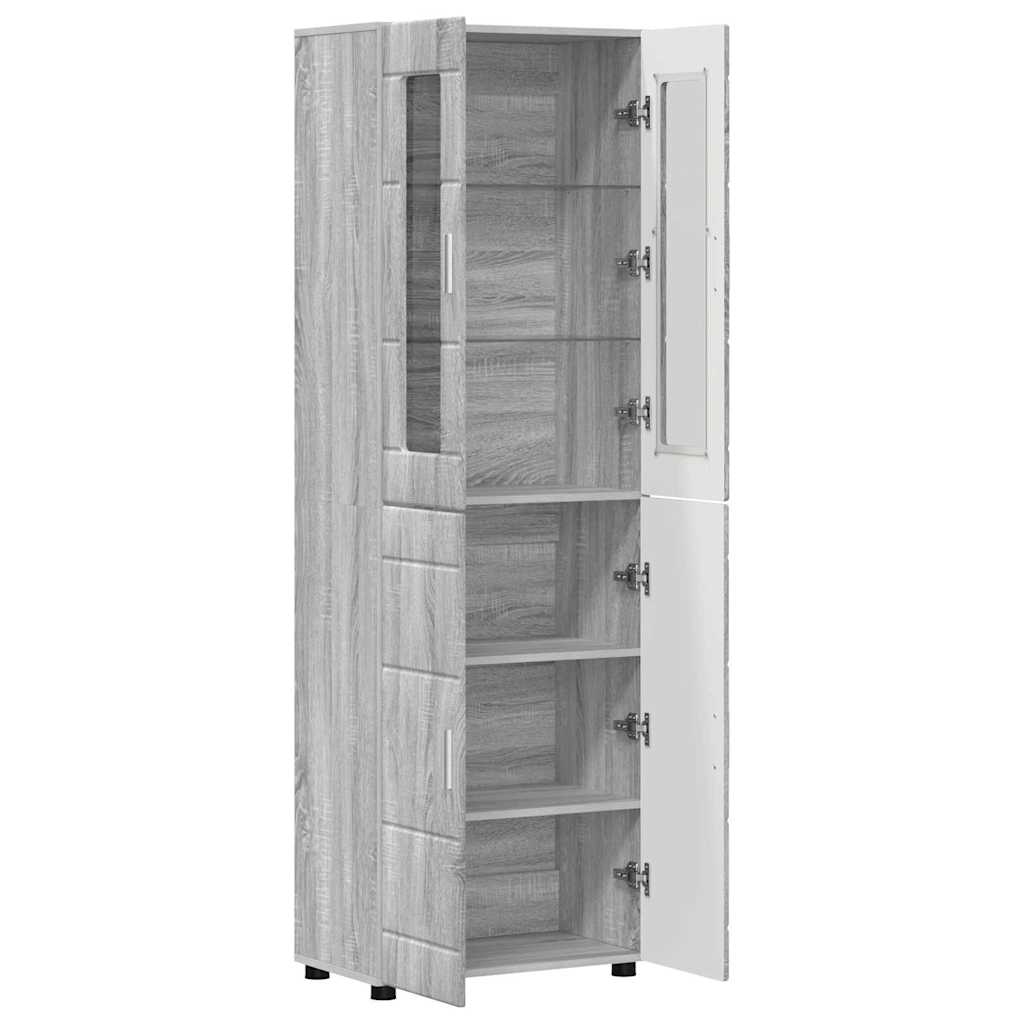 Highboard mit Regal FLORIN Weiß 60 x 35 x 182 cm Holzwerkstoff