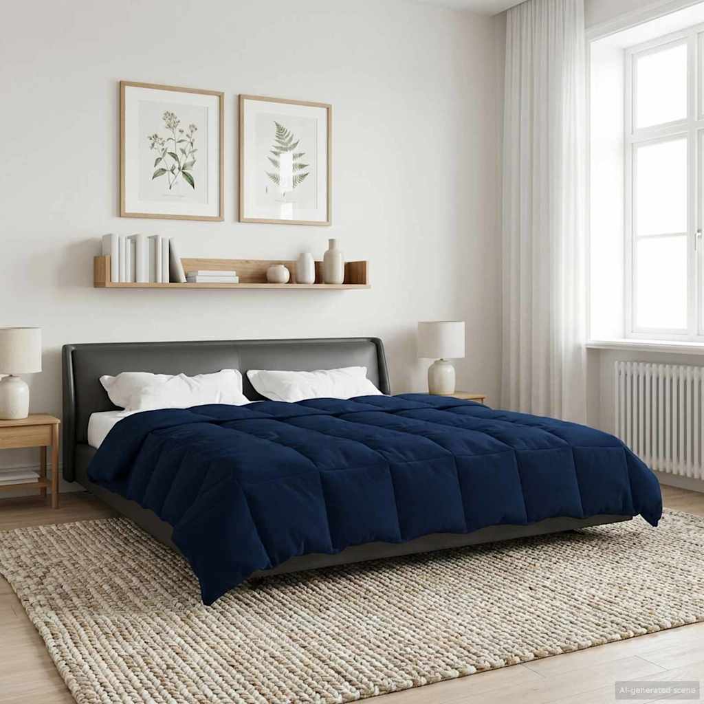 Winterbettdecke Gepolstert Anthrazit 240 x 260 cm Mikrofaser