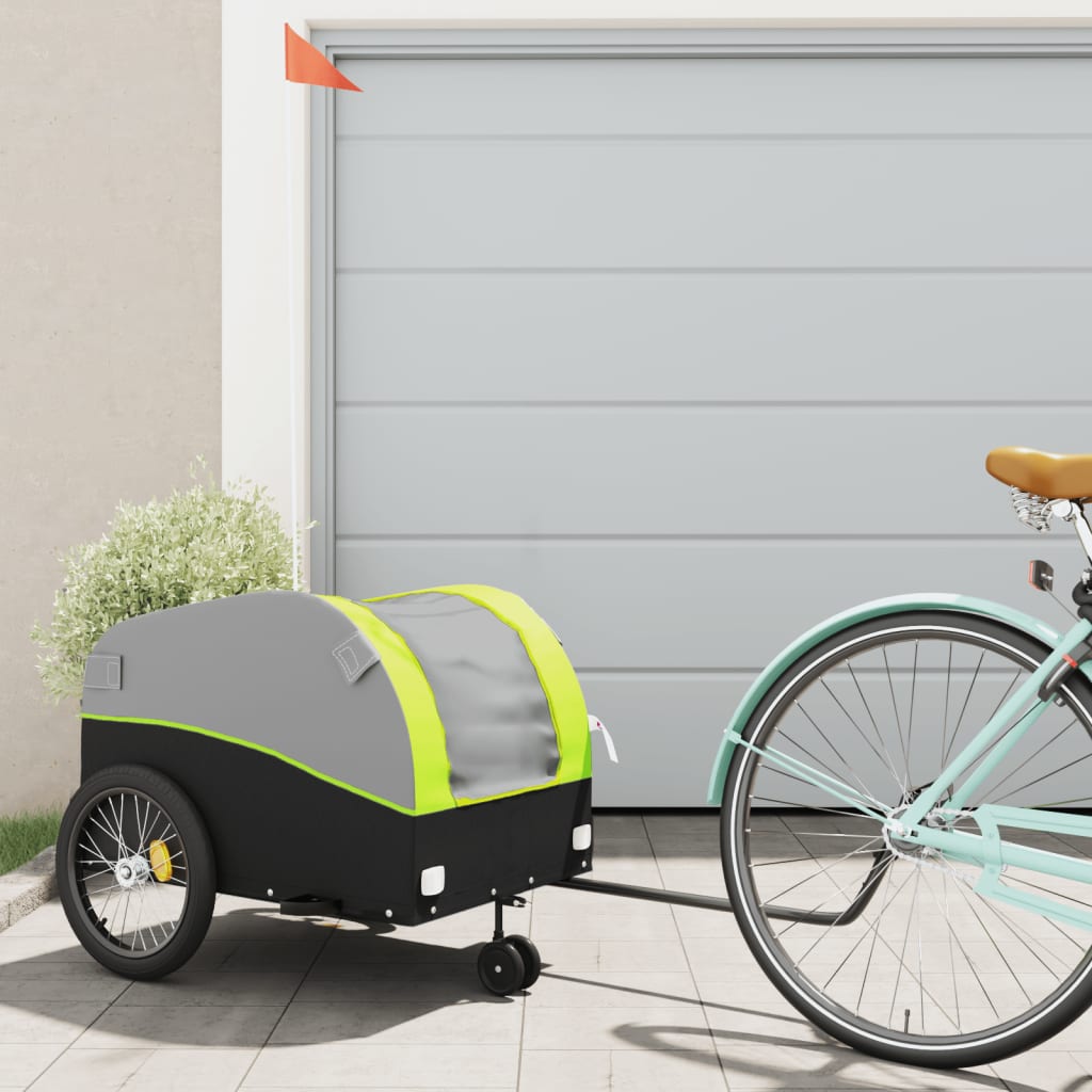 Fahrradanhänger Schwarz und Orange 30 kg Eisen