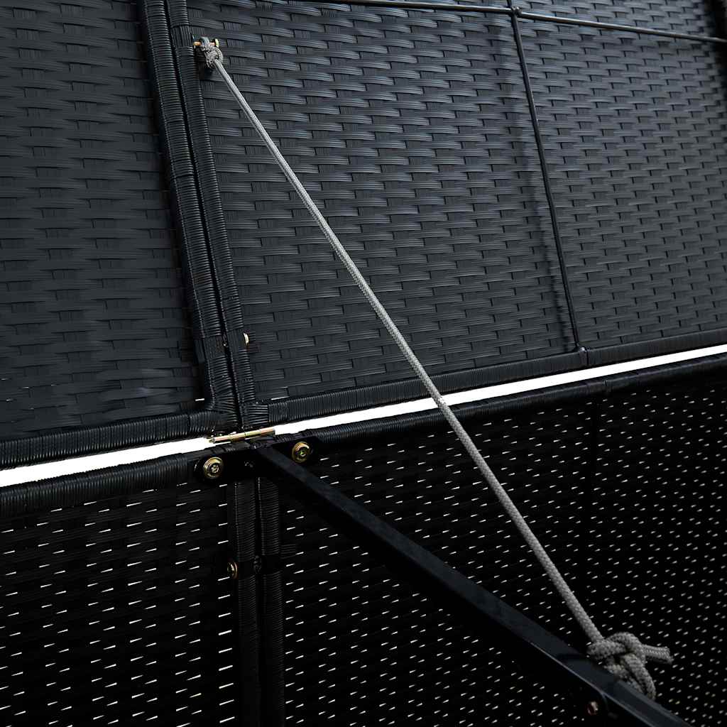 Mülltonnenbox für 2 Tonnen Poly Rattan Schwarz 148x80x111 cm