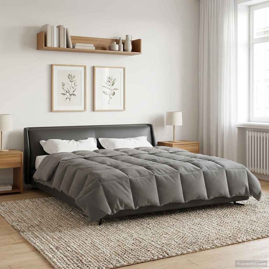 Ganzjahresbettdecke Anthrazit 135 x 200 cm Mikrofaser