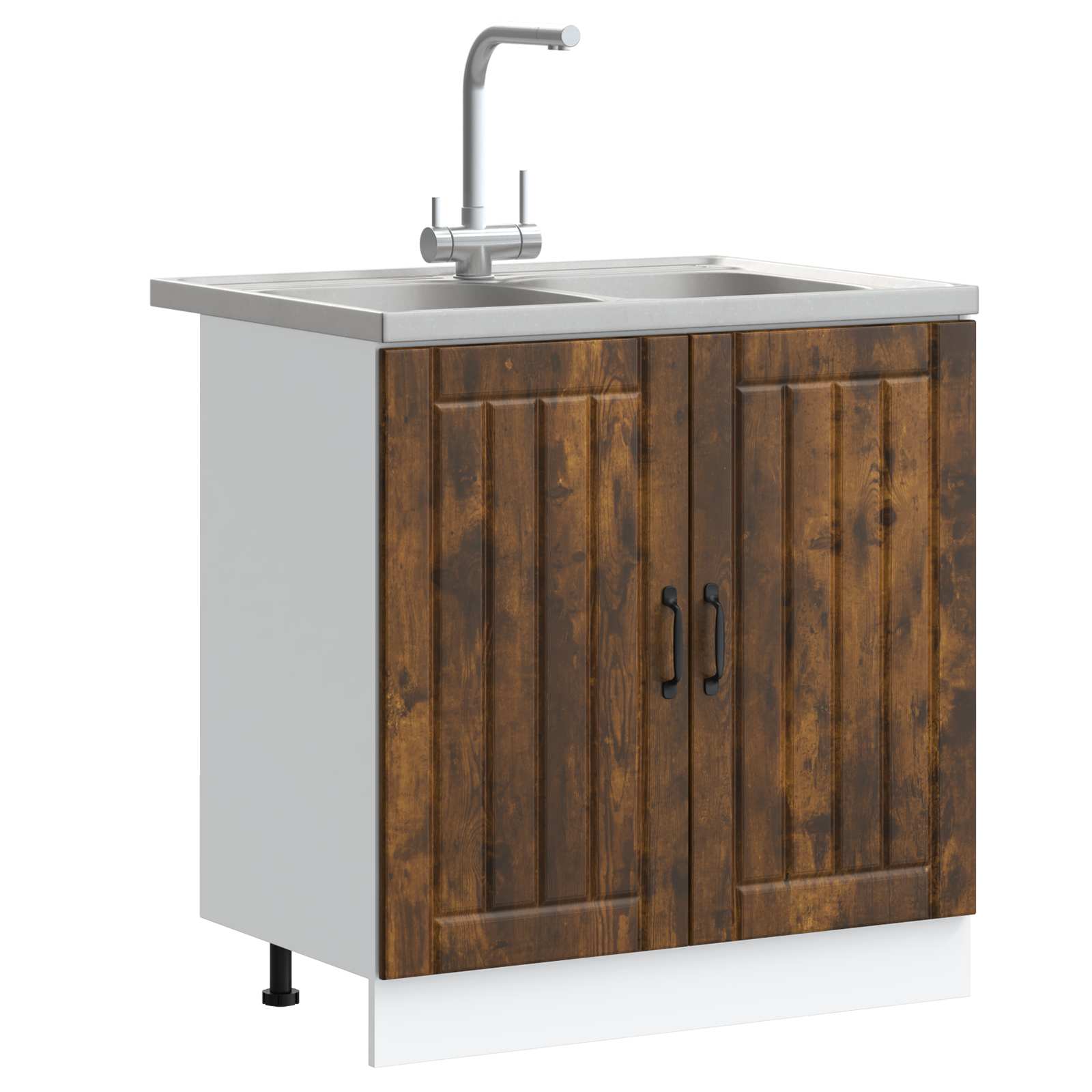Waschbecken-Unterschrank mit Tür Lucca 2 pcs Weiß Holzwerkstoff