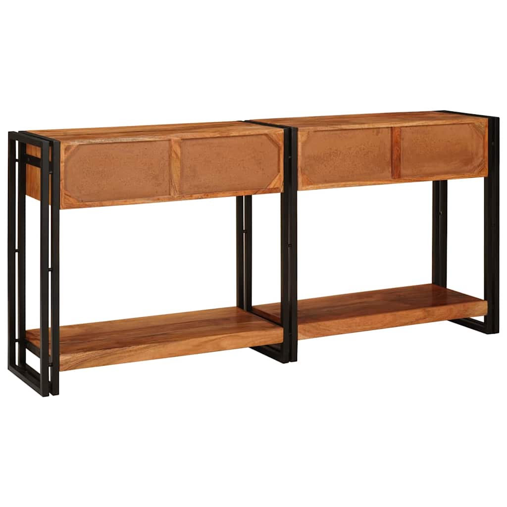 Konsolen-Tische 2 pcs Braun 161 x 33 x 75 cm Massivholz Mango