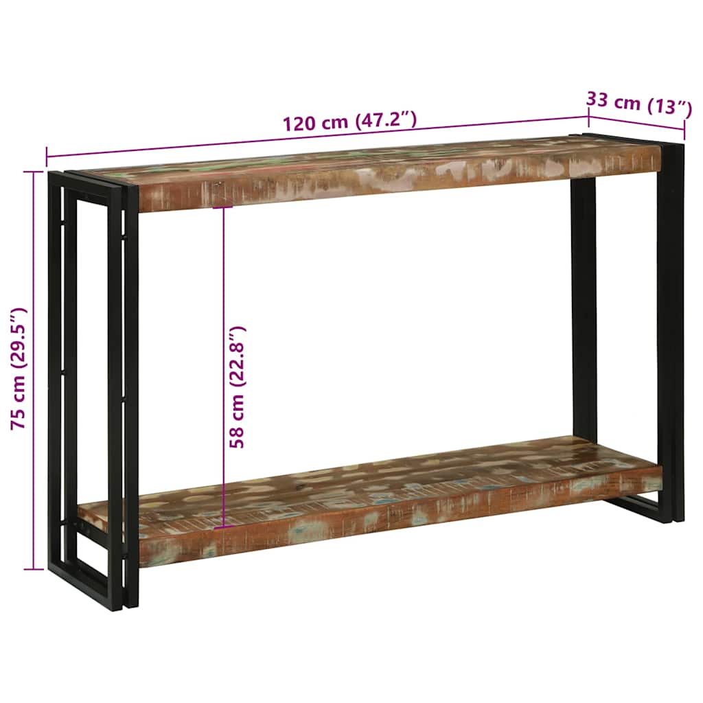 Konsolentisch Braun 120 x 33 x 75 cm Massivholz Akazie