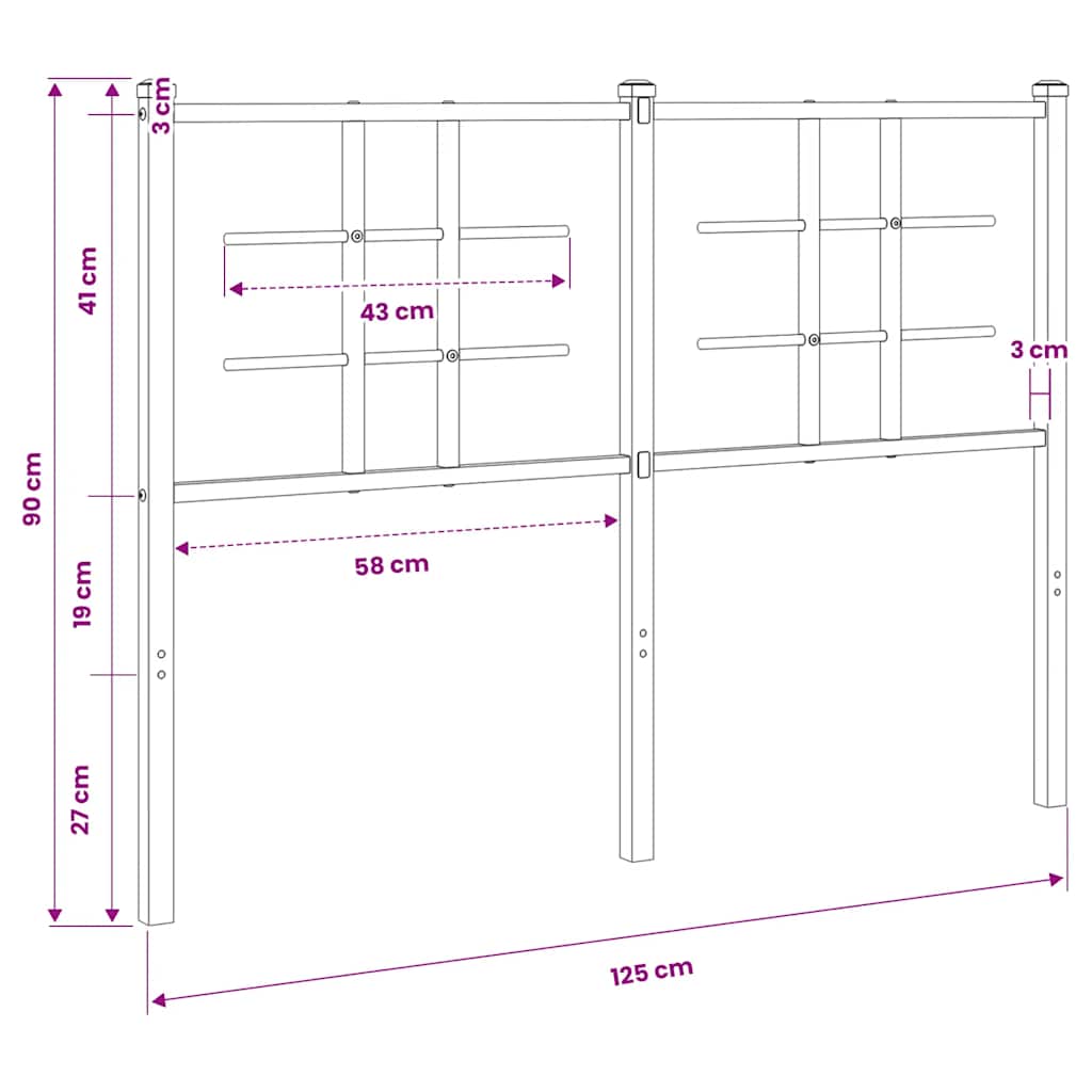 Ersatz-Kopfteil Metall Weiß 100 cm