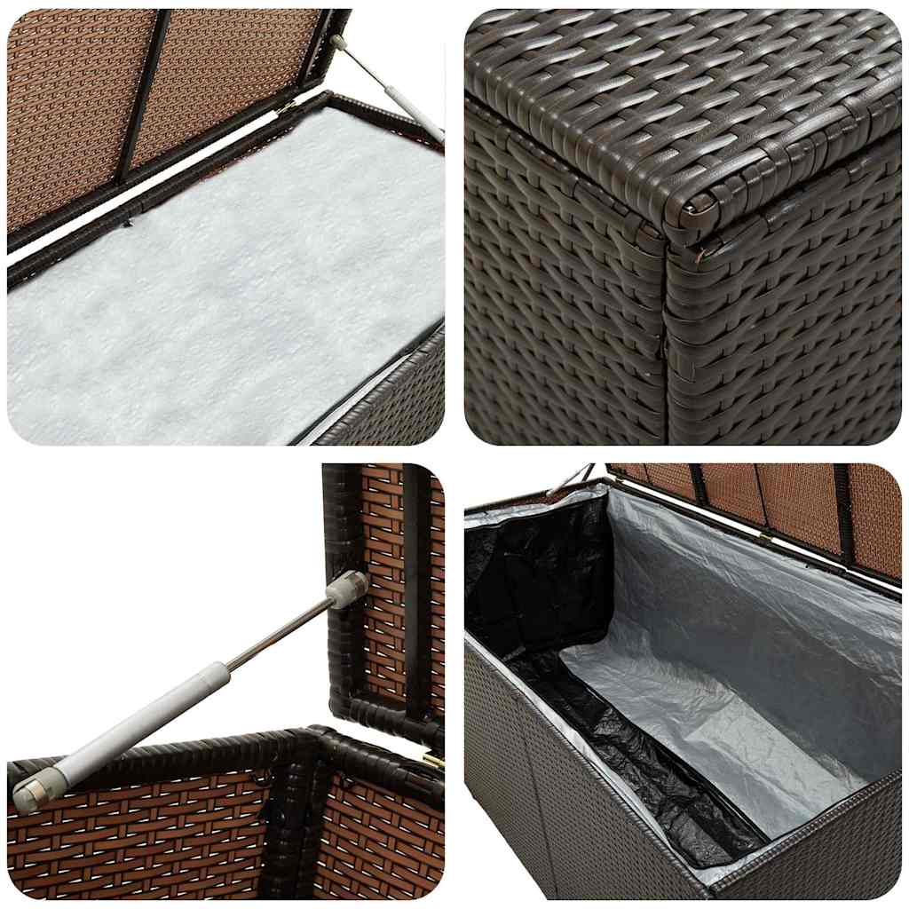 Gartentruhe Schwarz 283L Poly Rattan