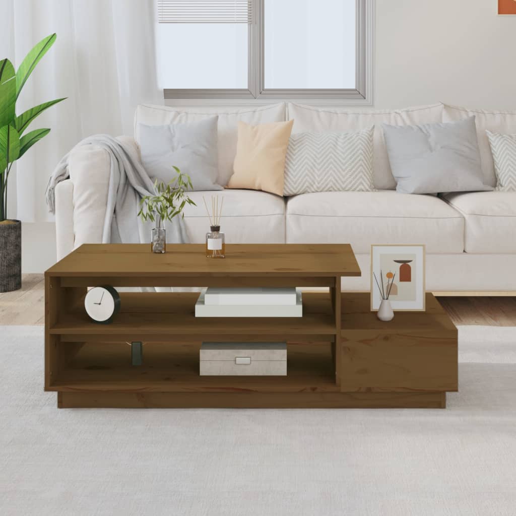 Couchtisch 120x50x40,5 cm Massivholz Kiefer