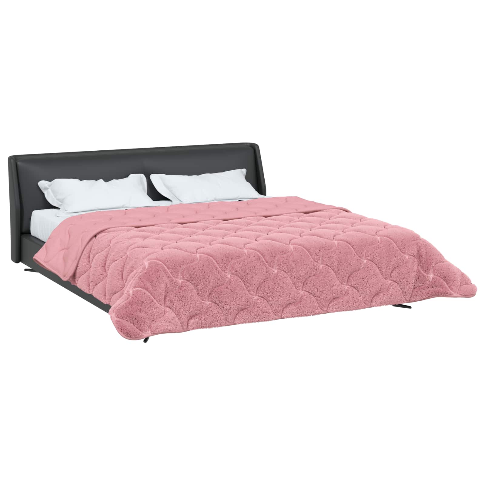 Sommerdecke Anthrazit 135 x 200 cm Mikrofaser und Teddy-Fleece