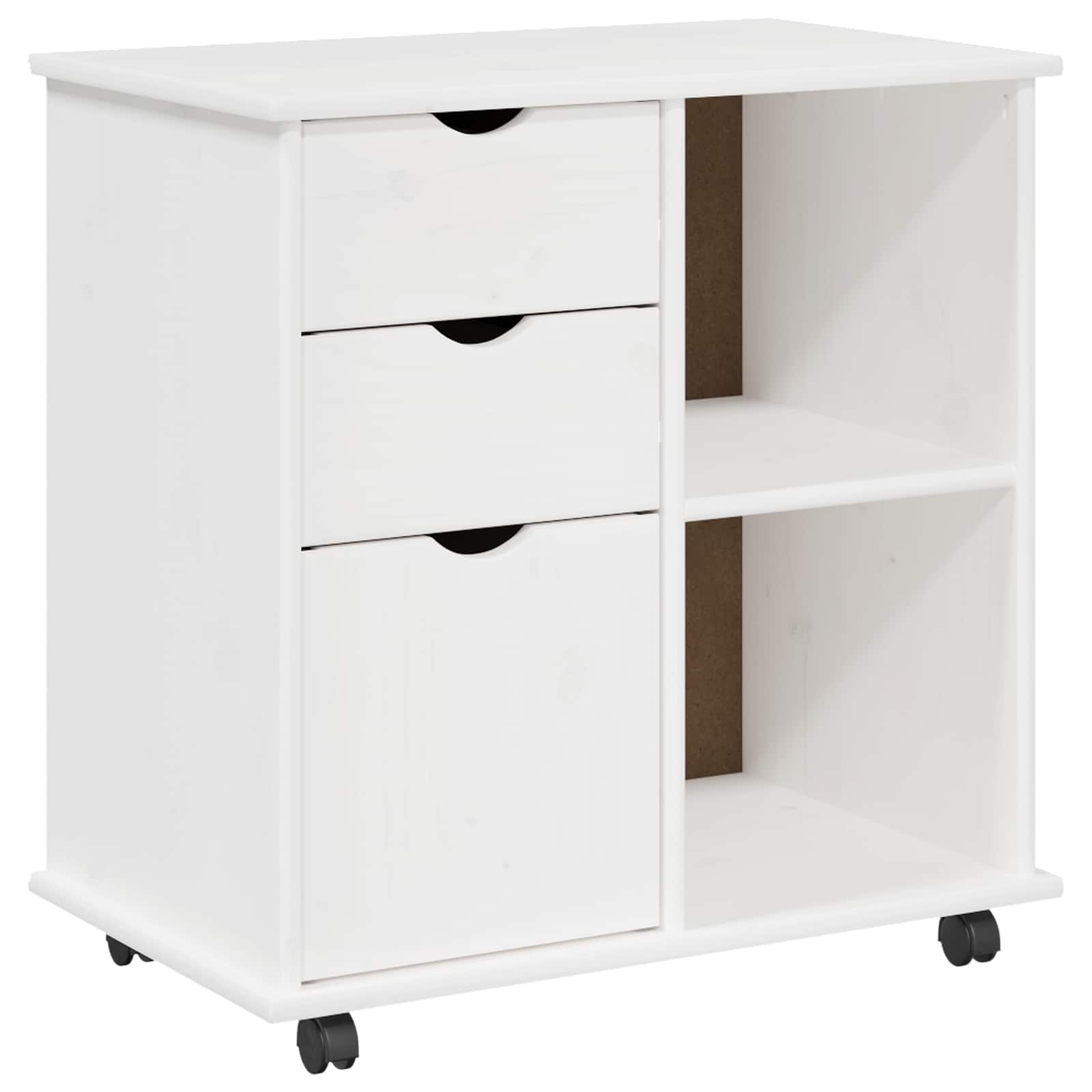 Rollschrank Honigbraun 63,5 x 39 x 65,5 cm Massivholz Kiefer
