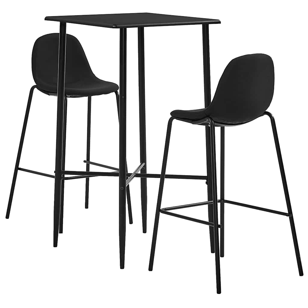 3-tlg. Bar-Set Stoff Dunkelgrau