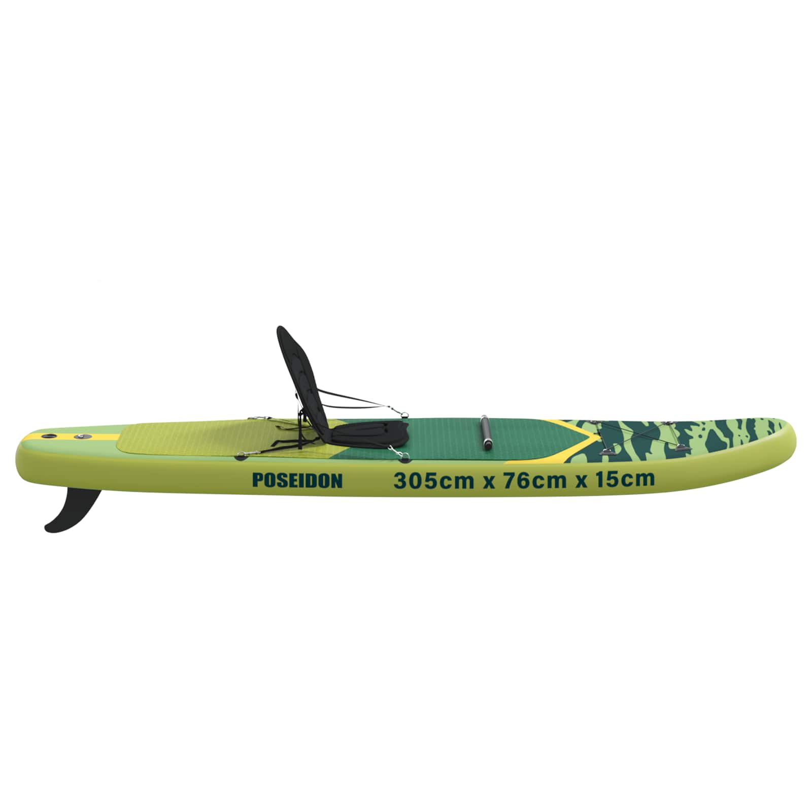 SUP Board mit Sitz 2-in-1 POSEIDON 305 x 76 x 15 cm Grün für