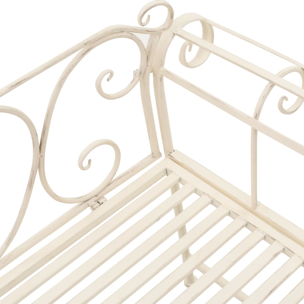 Gartenbank 132 cm Stahl Antik Braun