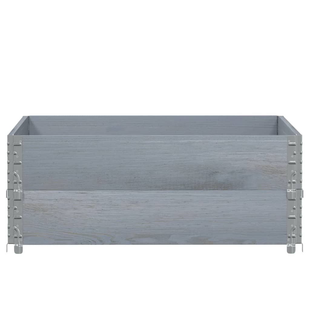 Paletten-Aufsatzrahmen Schwarz 80x60 cm Massivholz Kiefer