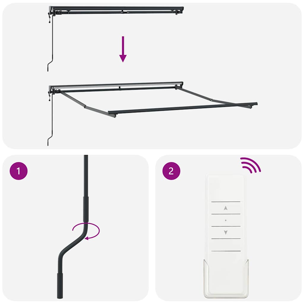 Markisenrahmen Verstellbar Weiß 2,5 x 2 m Stahl
