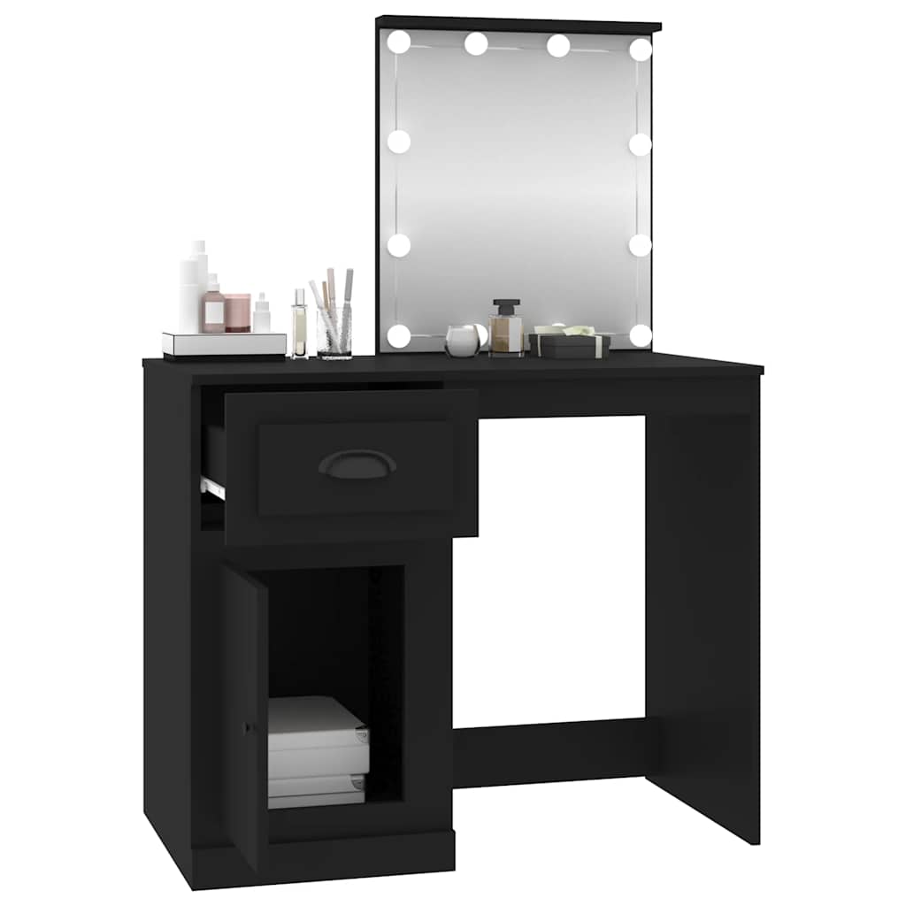 Schminktisch mit Spiegel Weiß 90x50x132,5 cm Holzwerkstoff