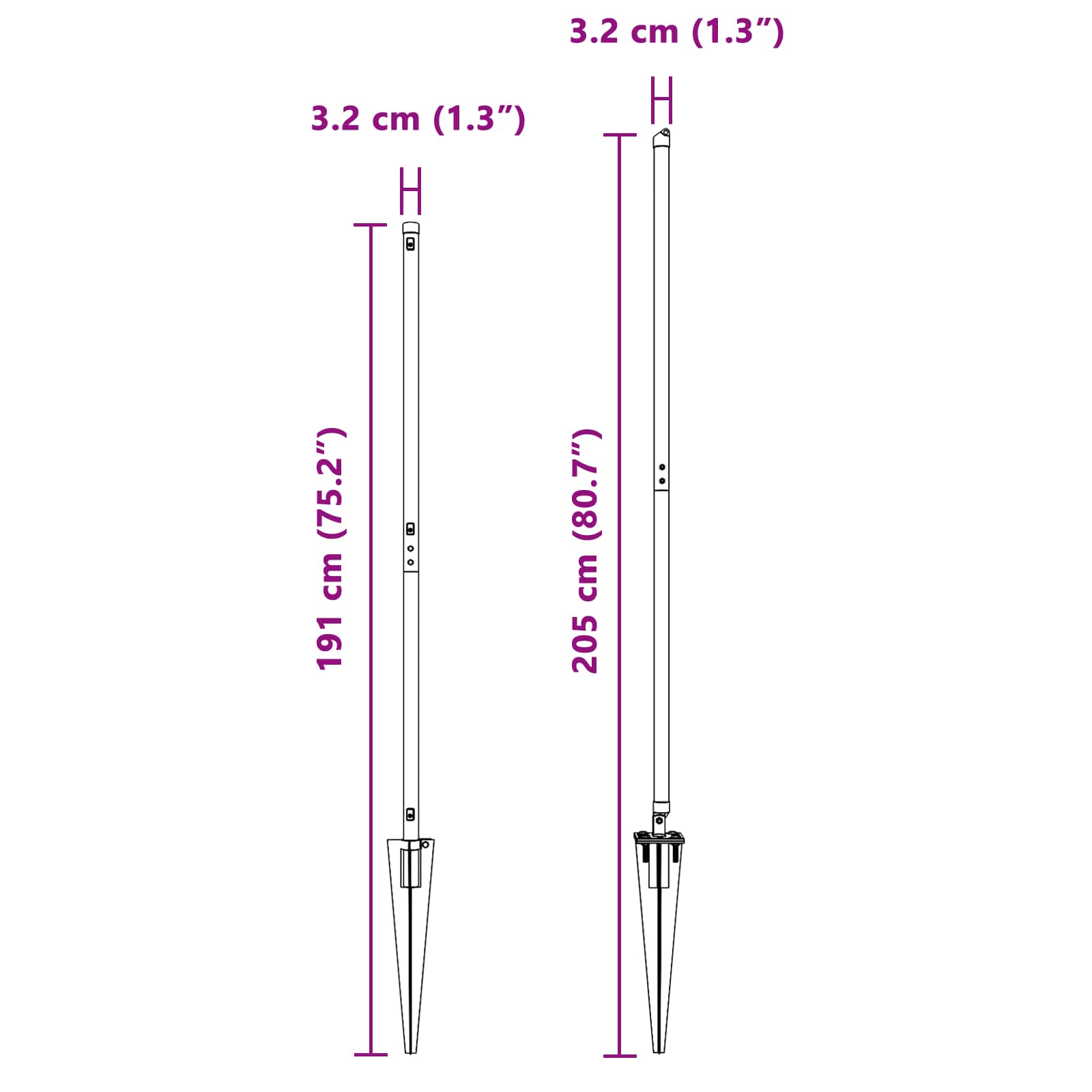 Zaunpfosten mit Einschlaghülse 26 Stk. Grün