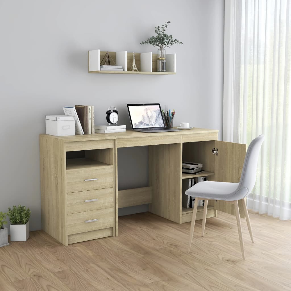 Schreibtisch Weiß 140x50x76 cm Holzwerkstoff
