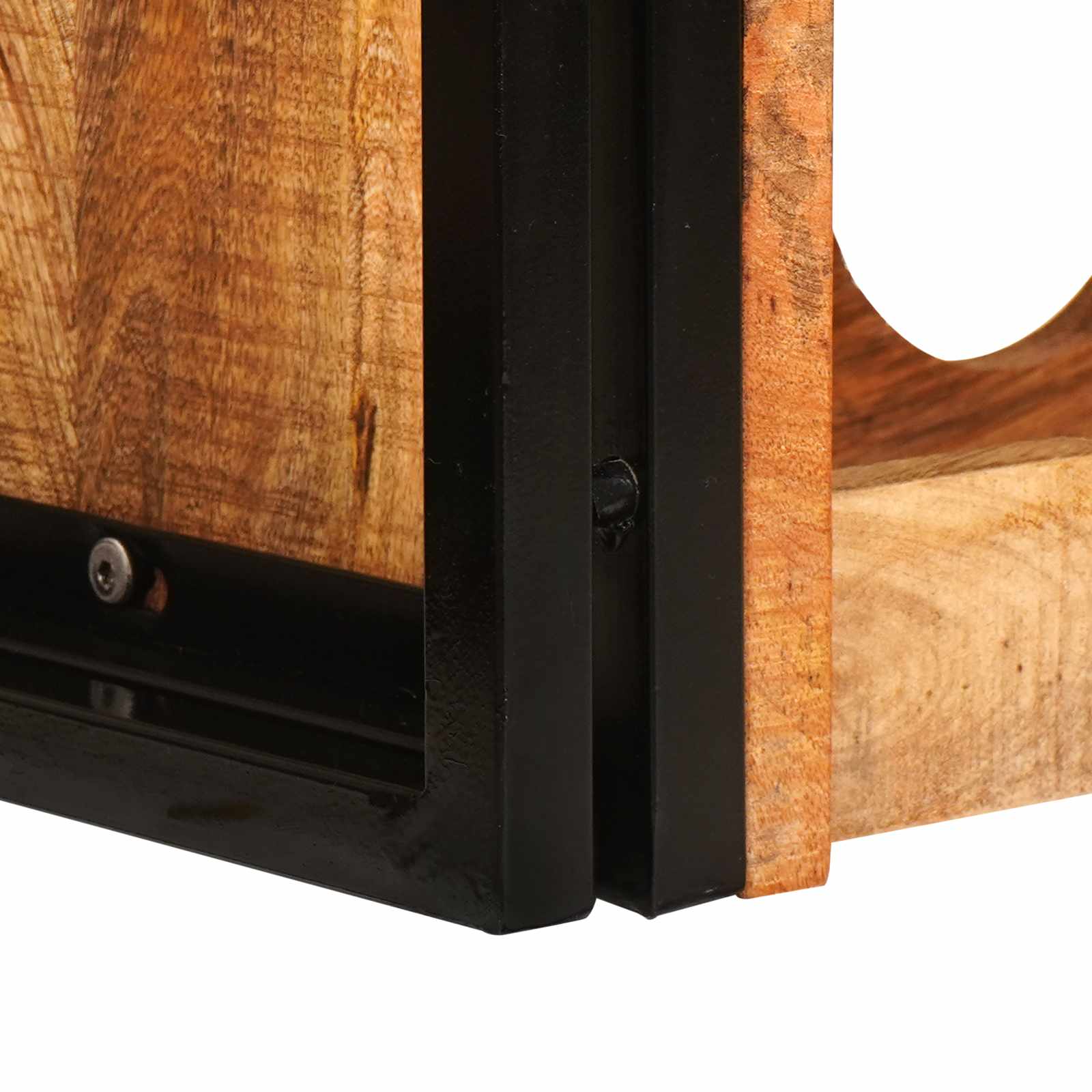 Weinregal Braun 60 x 45 x 33 cm Massives grobes Mangoholz