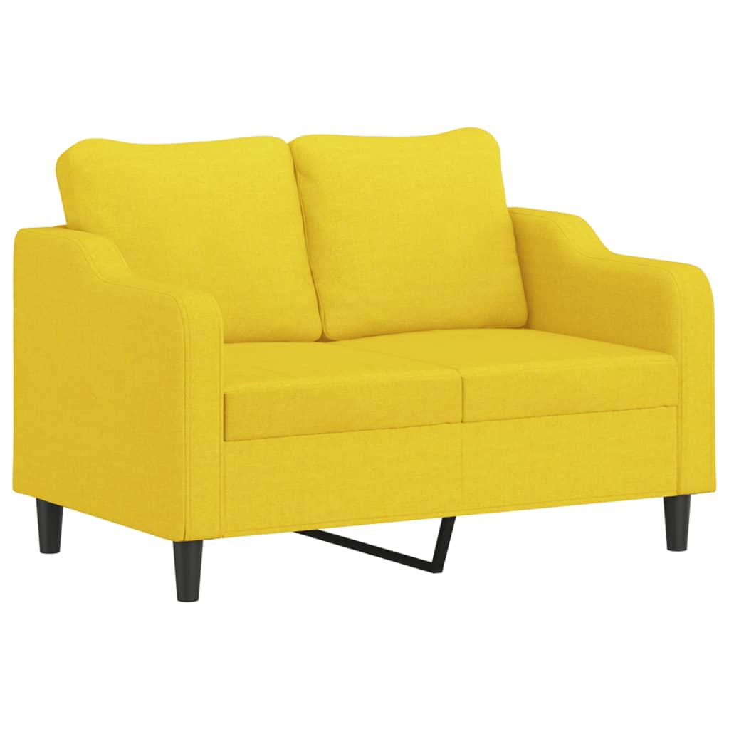 2-Sitzer-Sofa mit Zierkissen Braun 120 cm Stoff