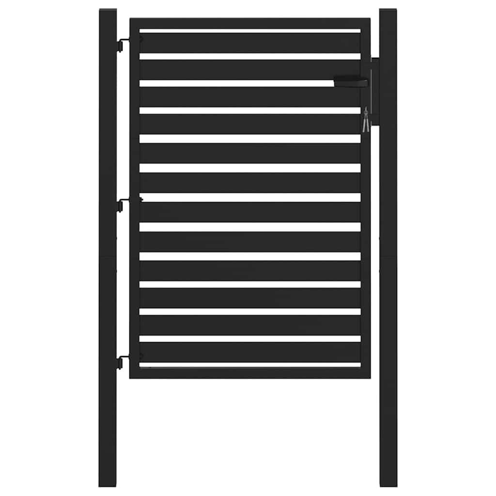 Gartentor Abschließbar Schwarz 100x100 cm Aluminium