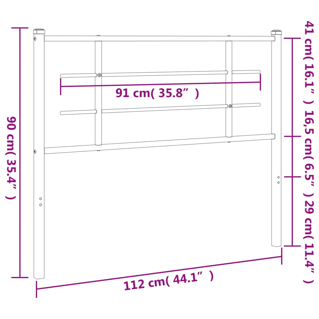 Ersatz-Kopfteil Metall Weiß 100 cm