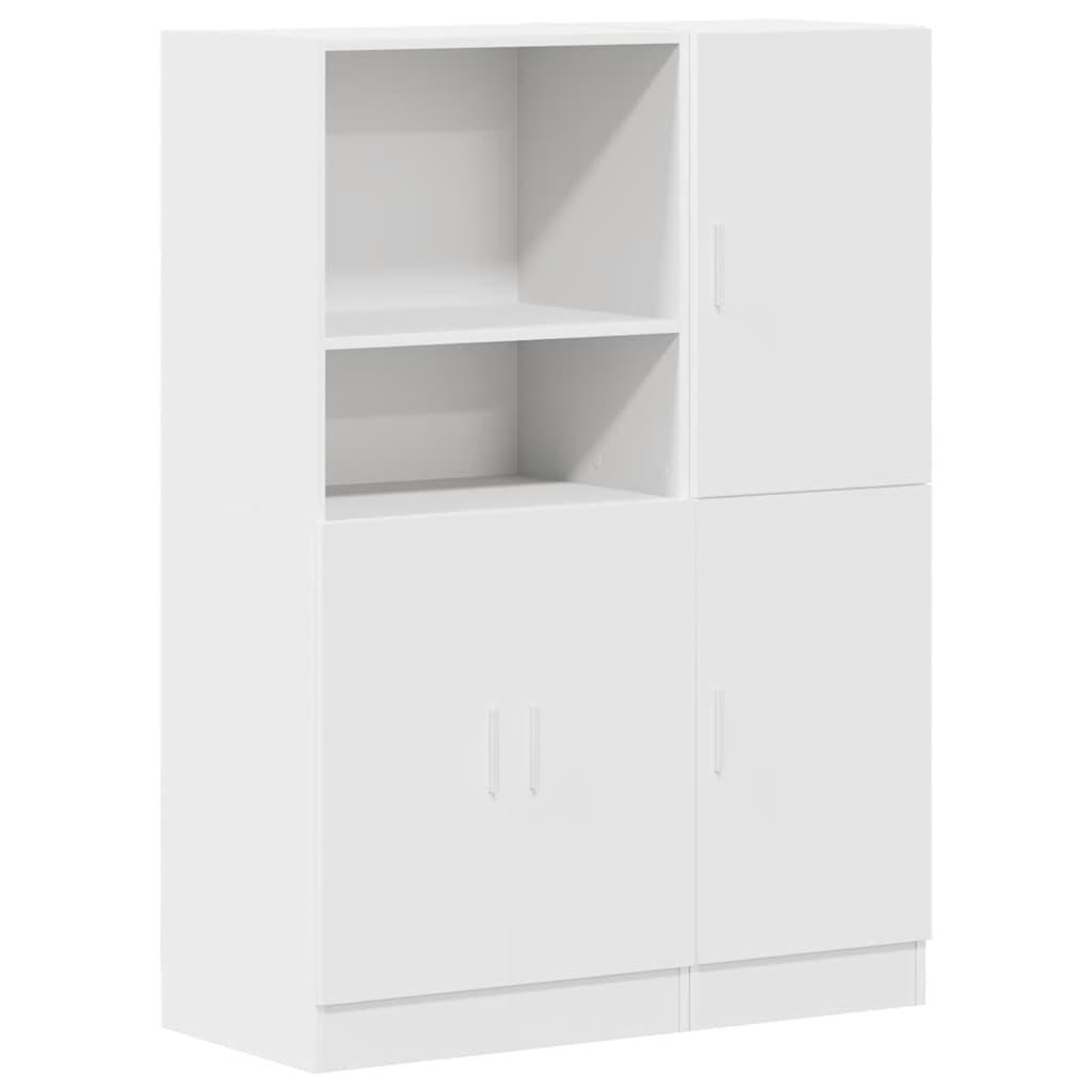 2-tlg. Küchenschrank-Set Weiß Holzwerkstoff