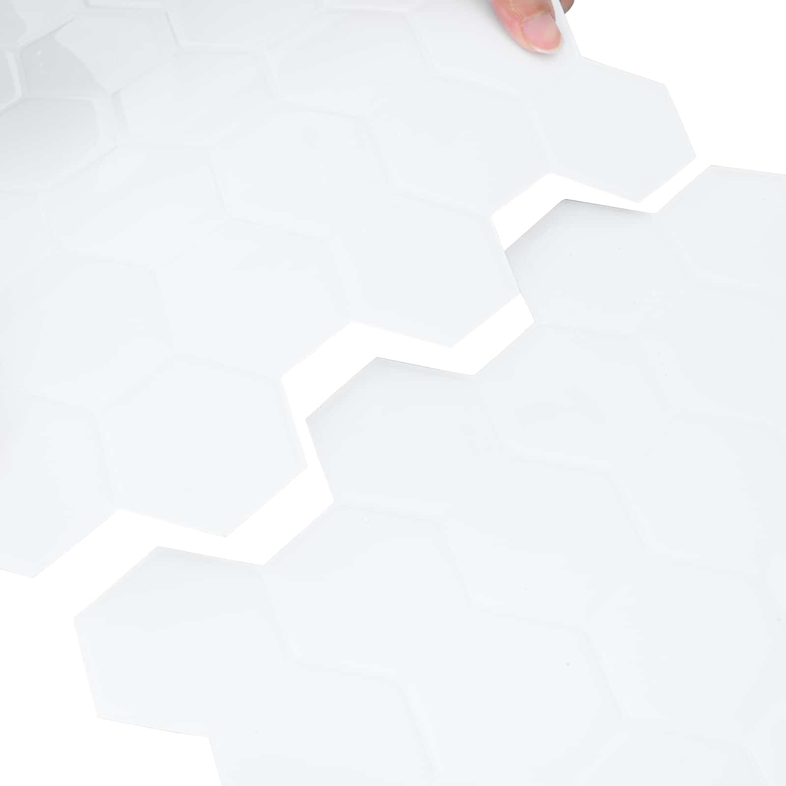 Sechseckige Fliese 10 pcs Weiß Grau 30 x 30 cm