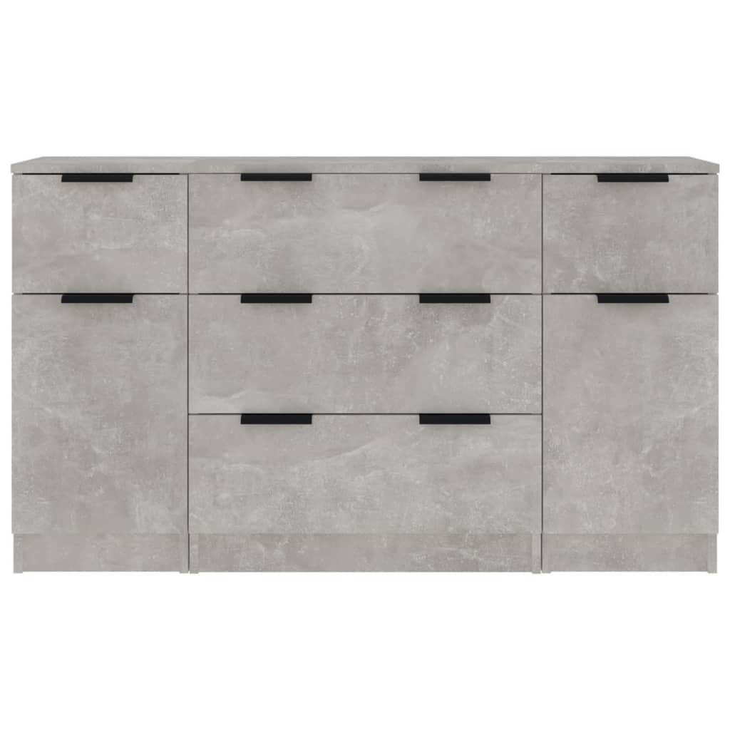 3-tlg. Sideboard-Set Weiß Holzwerkstoff