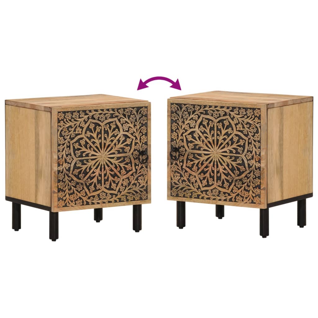 Nachttisch 40x33x46 cm Massivholz Mango