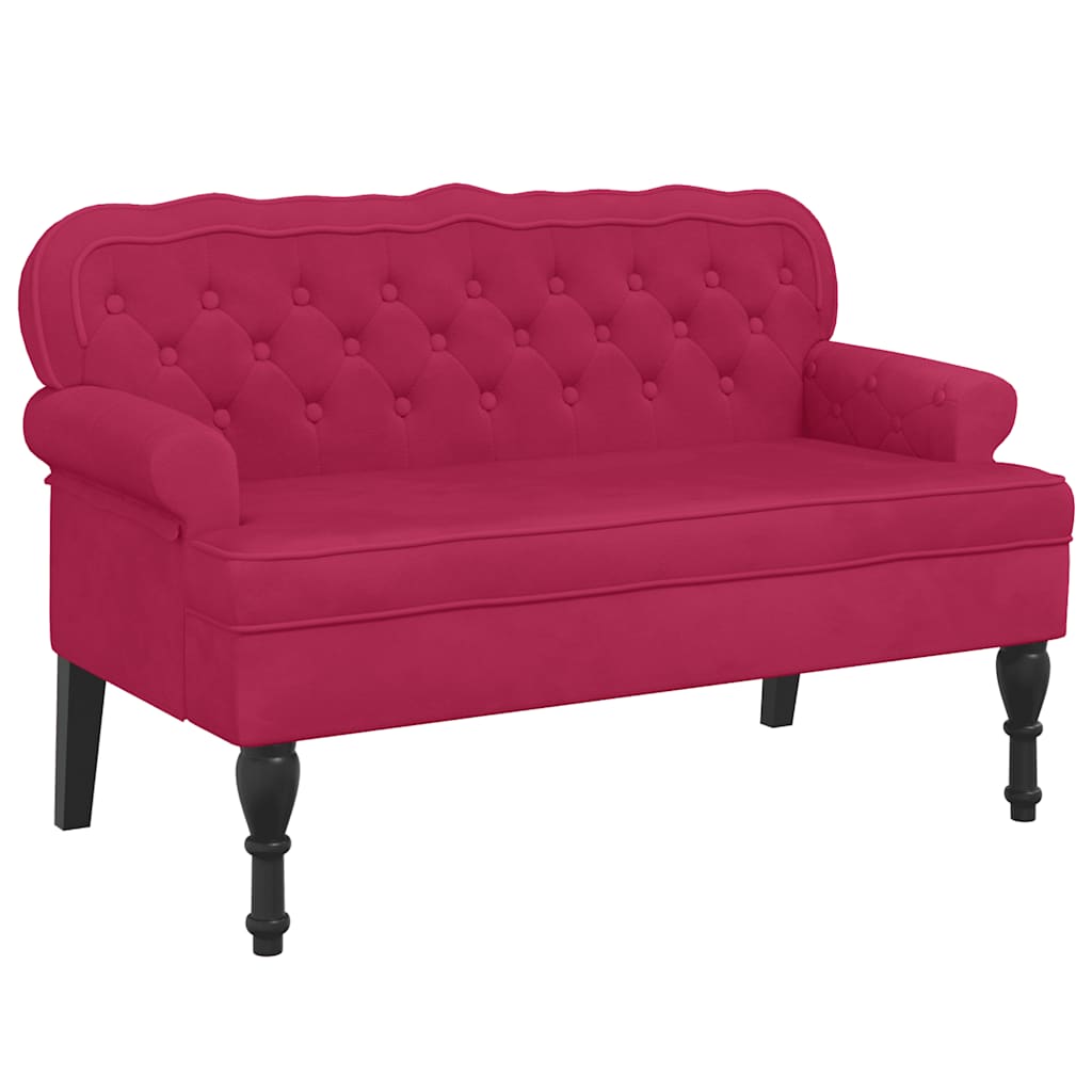 Sitzbank mit Rückenlehne Dunkelgrau 119,5x64,5x75 cm Samt