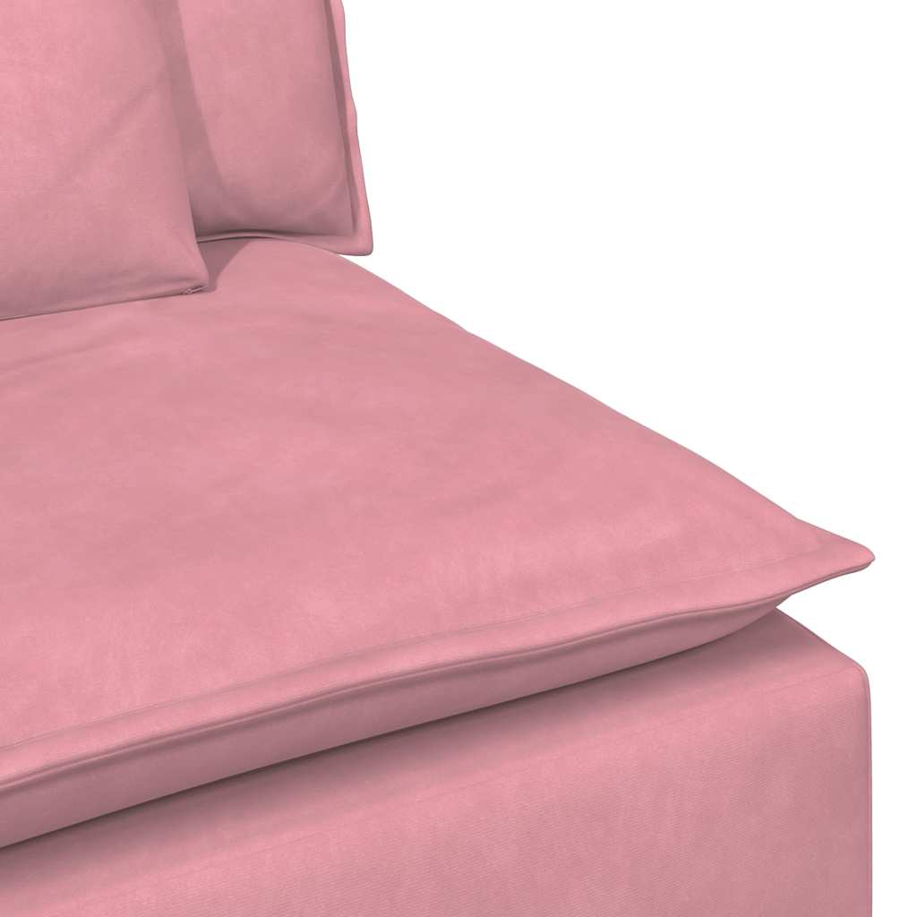 Modulares Sofa Endmodul mit Armlehne Kissen Blau 100 cm