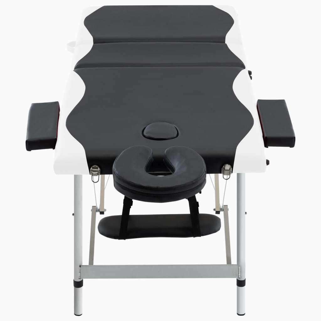 Massagetisch Klappbar 3 Zonen Aluminium Dunkellila