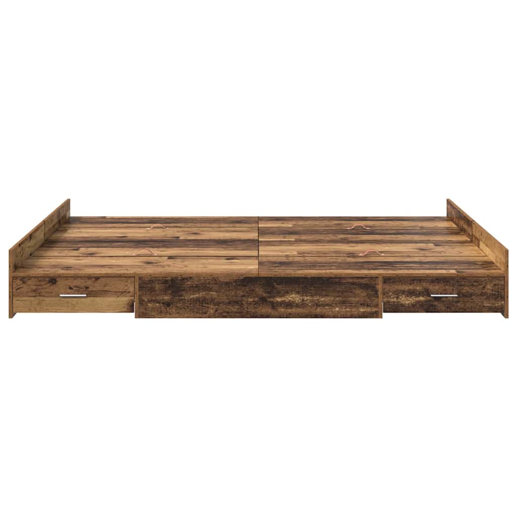 Aufbewahrungsbettgestell Weiß 200 x 200 cm Holzwerkstoff