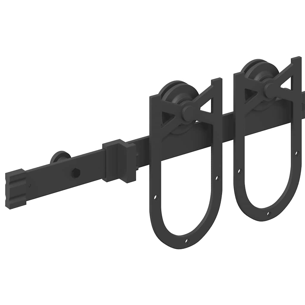 Schiebetürbeschlag-Set 183 cm Stahl Schwarz